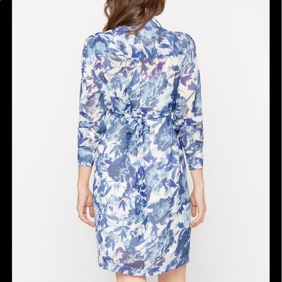 A Pea in the Pod Paris Blues Maternity Shirt Dress - Picture 2 of 8